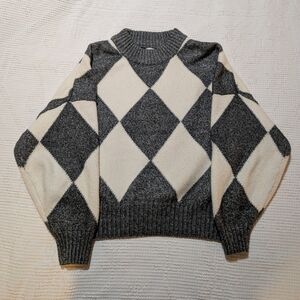 Pringle Of Scotland x H&M Gray and White Argyle Sweater